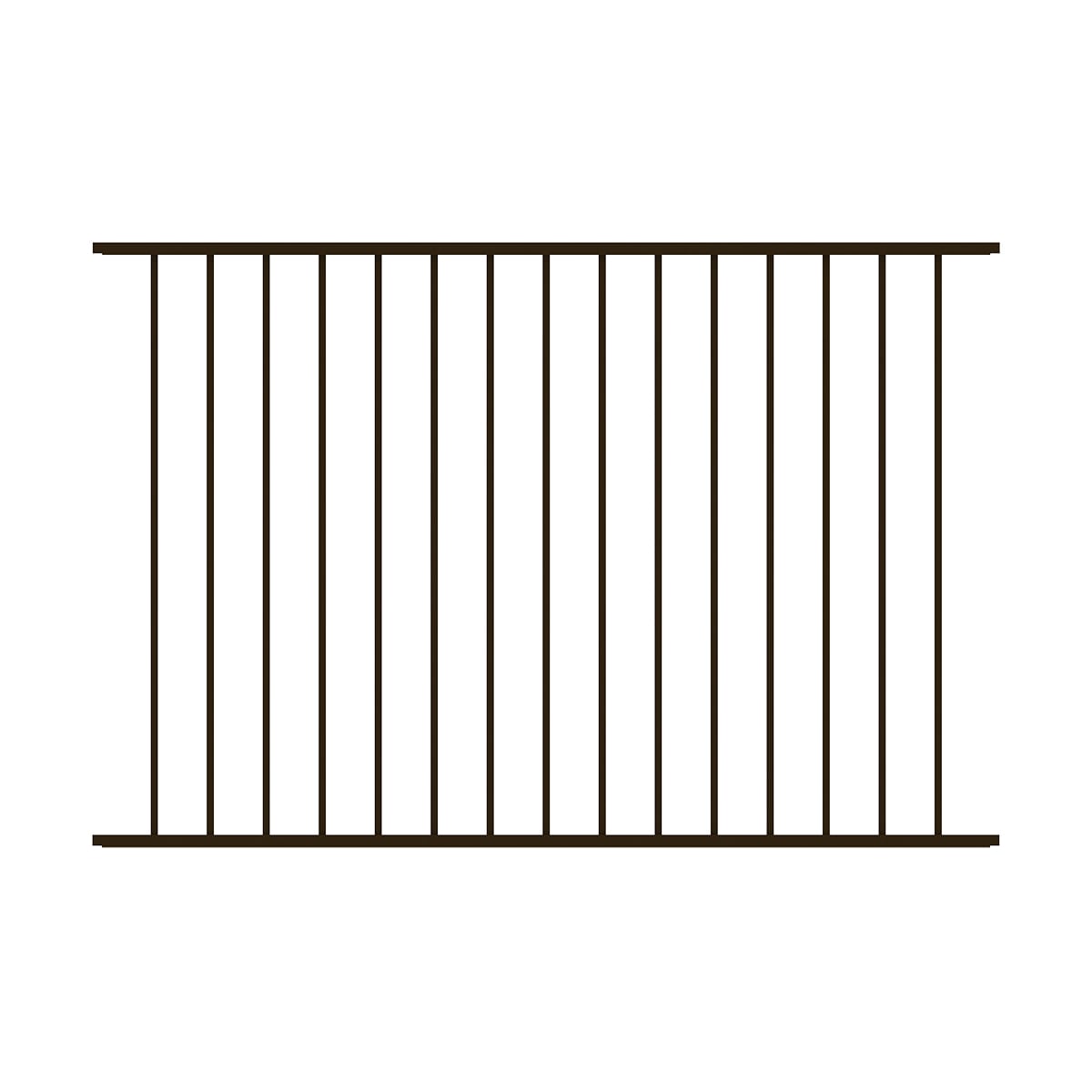 Ironcraft Eastham 4-ft H x 6-ft W Black Powder Coated Aluminum Flat-top Yard Fence Panel