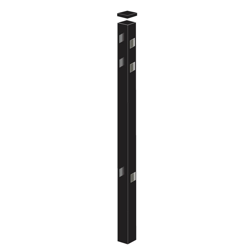 Freedom Providence 6-ft H x 2-in W Black Aluminum Spaced Picket Pressed-point Decorative Line Fence Post
