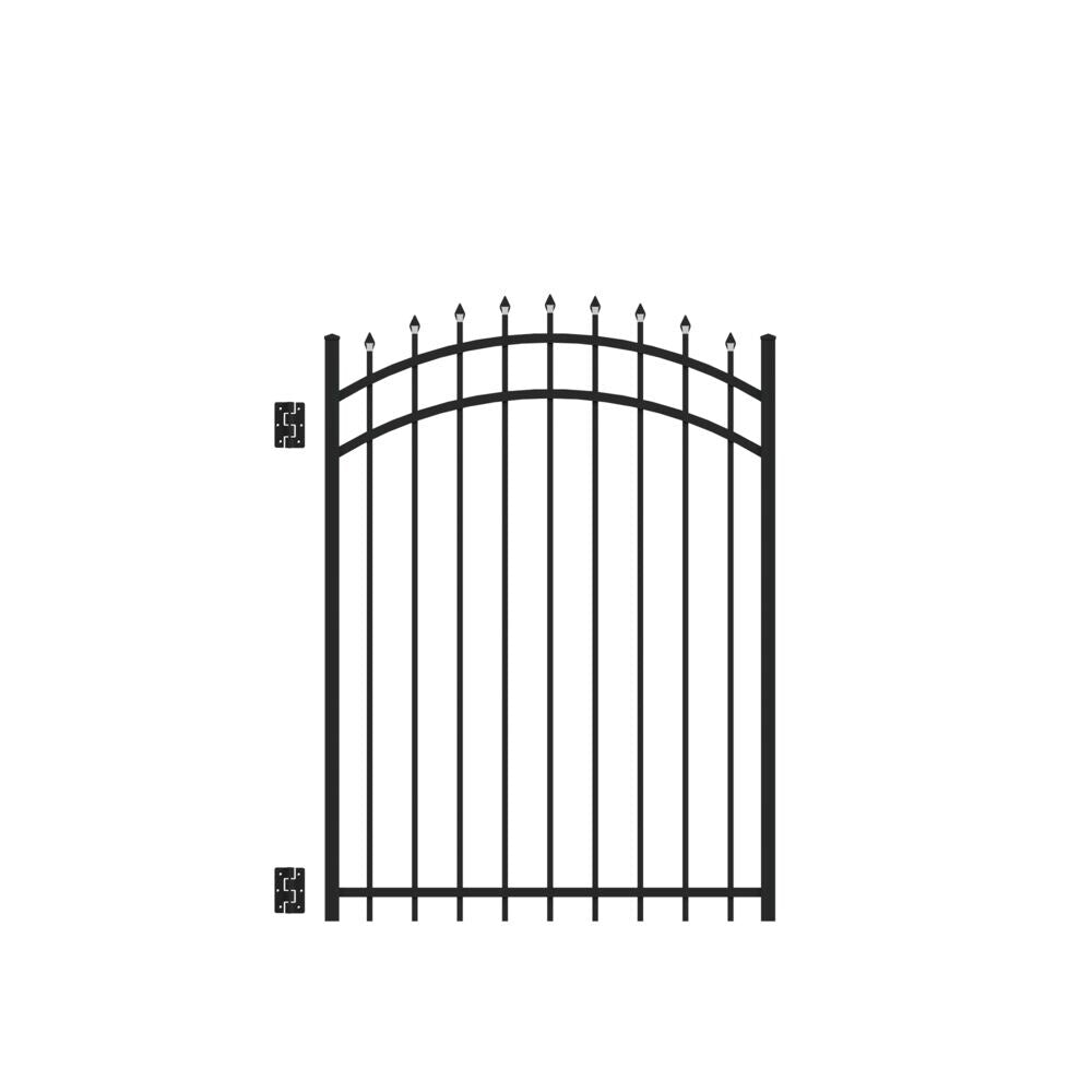 Freedom Providence 5-ft H x 4-ft W Black Aluminum Spaced Picket Decorative Fence Gate