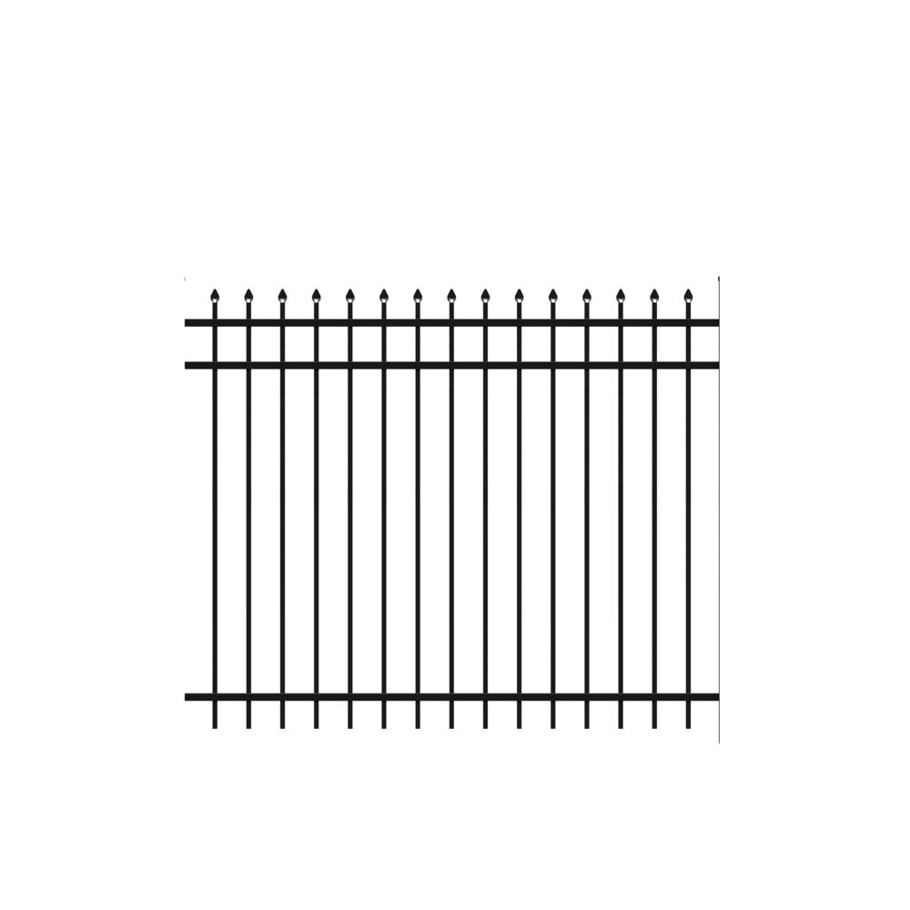 Freedom Providence 6-ft W Black Aluminum Spaced Picket Flat-top Decorative Fence Panel