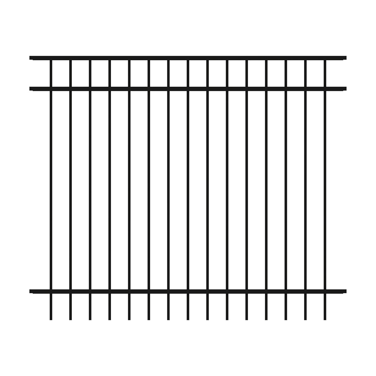 Ironcraft Berkshire 6-ft W Black Powder-coated Aluminum Spaced Picket Flat-top Yard Fence Panel