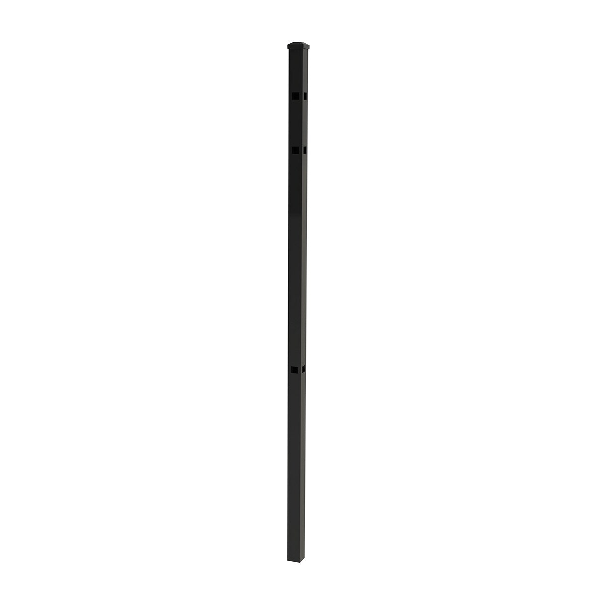 Ironcraft 2-in W Black Powder Coat Aluminum Flat-top Yard Corner Fence Post