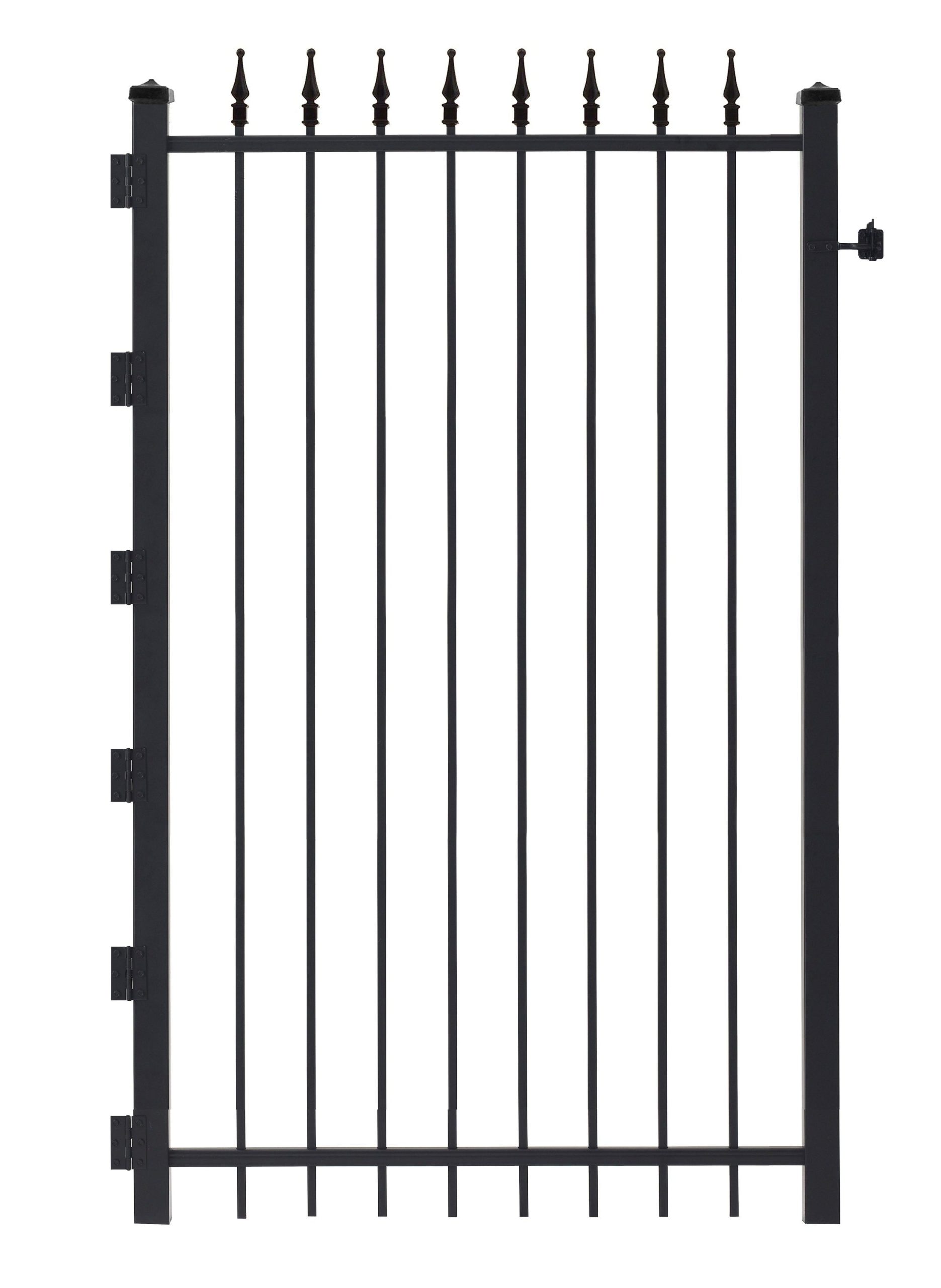 Gilpin 6-ft H x 3-ft W Black Steel Decorative Metal Straight-top Decorative Walk-thru Fence Gate