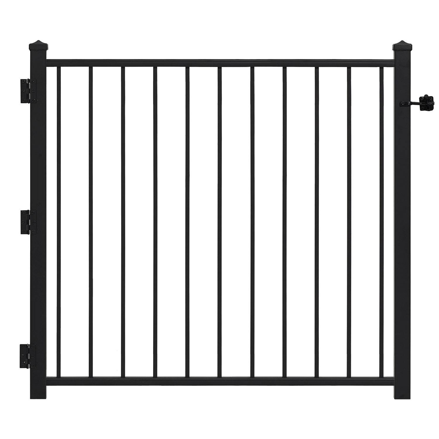 Gilpin 3-ft H x 4-ft W Black Steel Decorative Metal Straight-top Decorative Standard Fence Gate