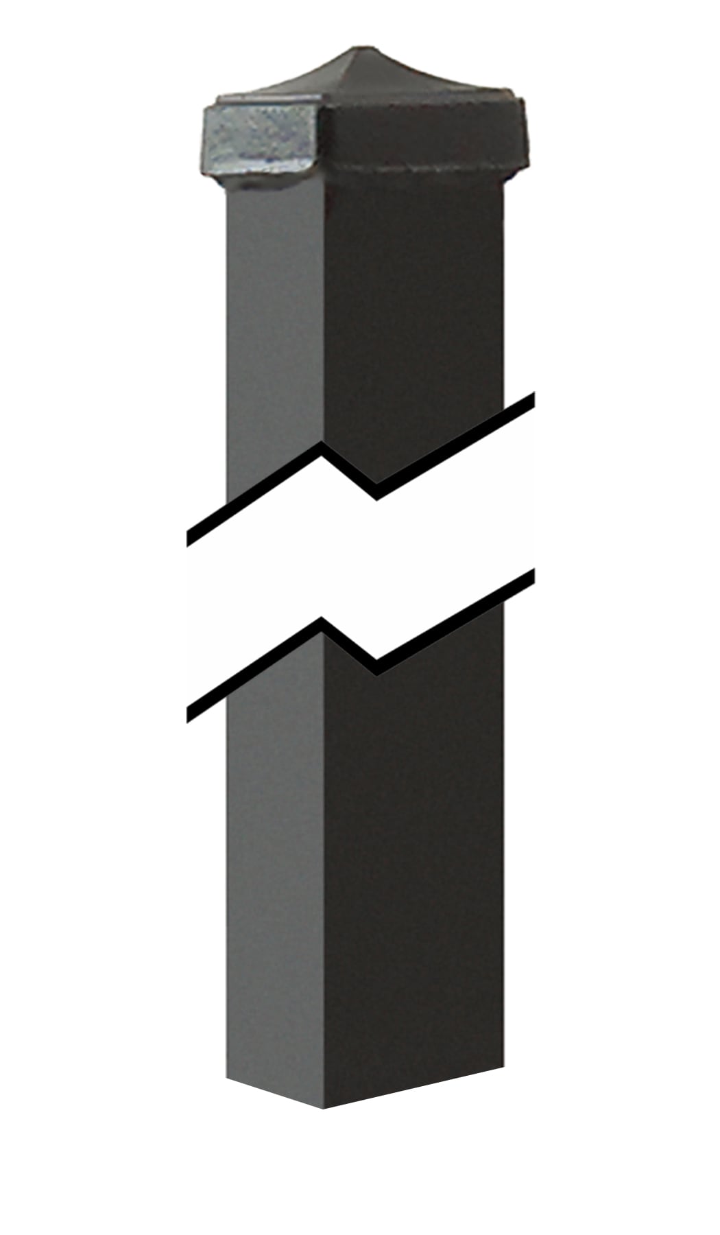 Gilpin 6-ft H x 2-in W Black Steel Decorative Fence Post