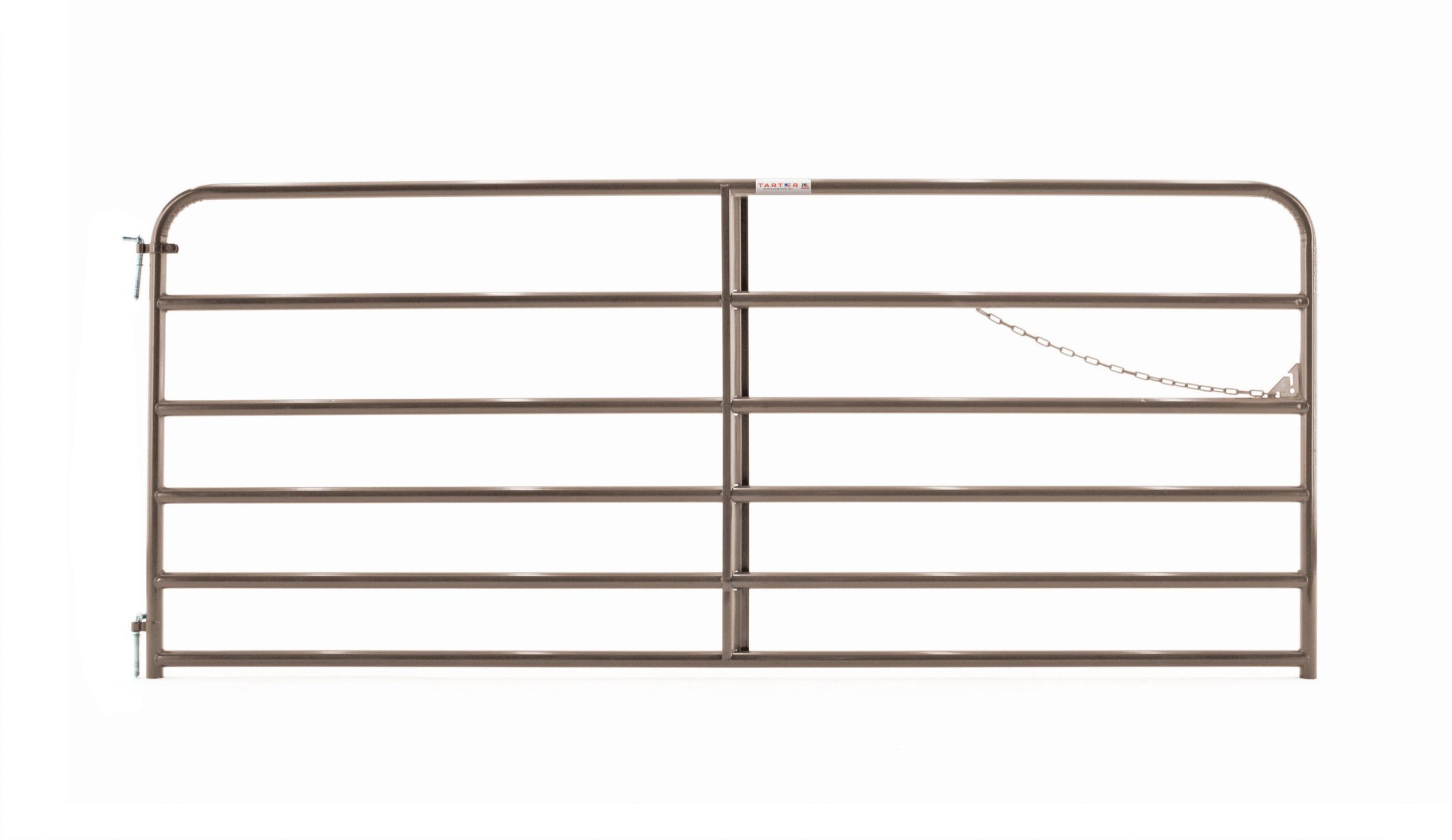 Tarter 4-ft H x 10-ft W Brown Powder Coat Steel Corral Flat-top Farm Fence Gate