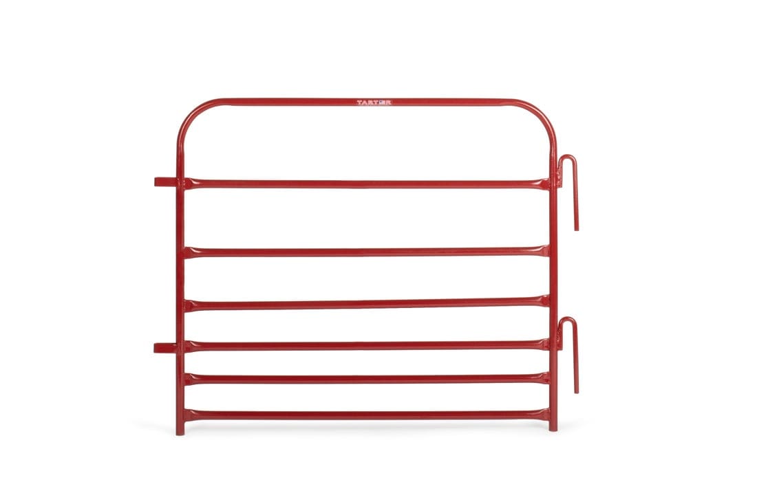 Tarter 3-ft H x 4-ft W Red Powder Coat Steel Corral Flat-top Containment Fence Gate