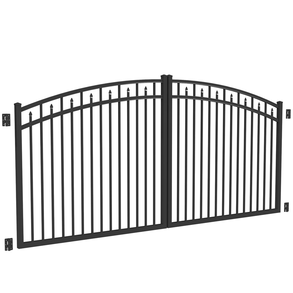 Freedom 11.75-ft x 4.7-ft Black Aluminum Driveway Gate