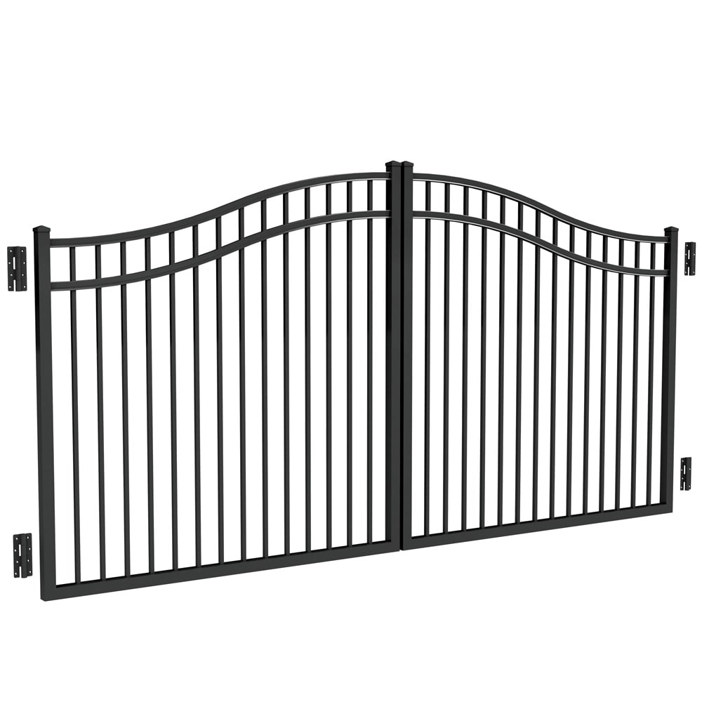 Freedom 5.875-ft x 5.0417-ft Black Aluminum Driveway Gate