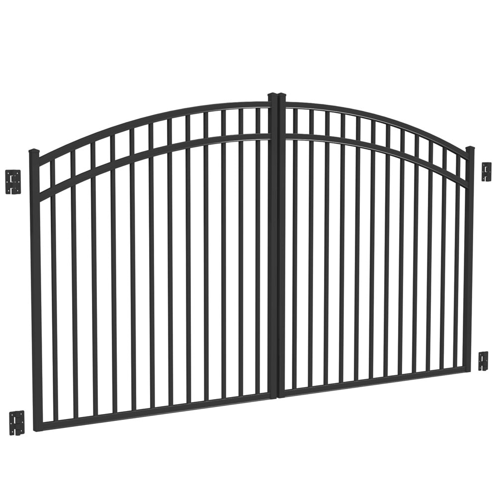 Freedom 11.75-ft x 4.66-ft Black Aluminum Driveway Gate