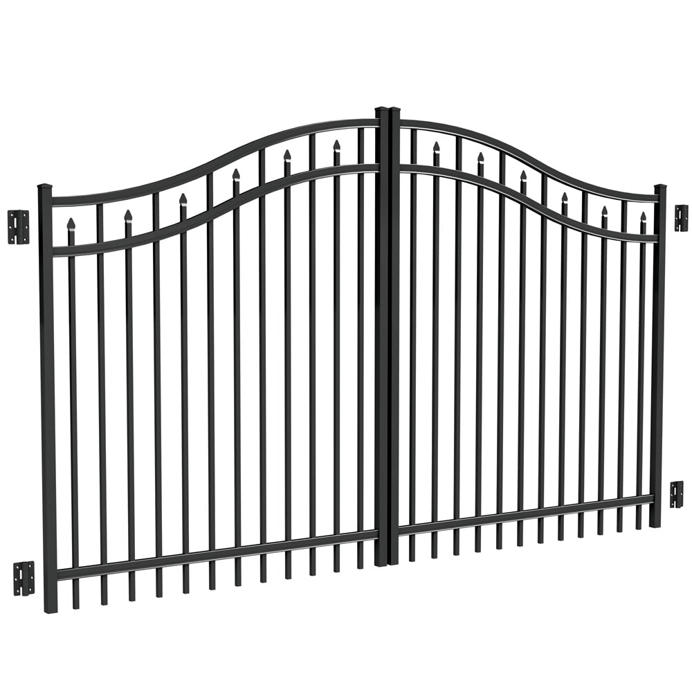 Freedom 10-ft x 5-ft Black Aluminum Driveway Gate