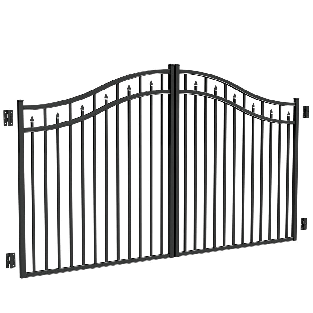 Freedom 10-ft x 4.5-ft Black Aluminum Driveway Gate