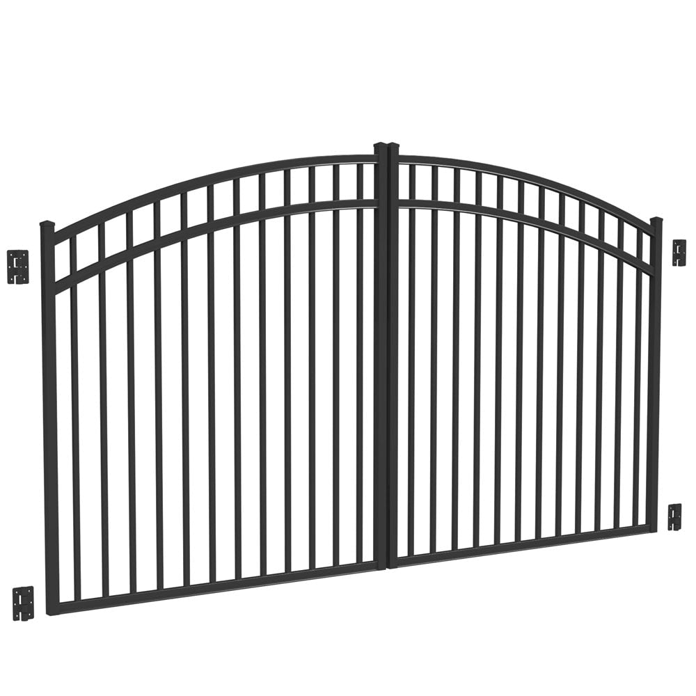 Freedom 9.75-ft x 4.66-ft Black Aluminum Driveway Gate