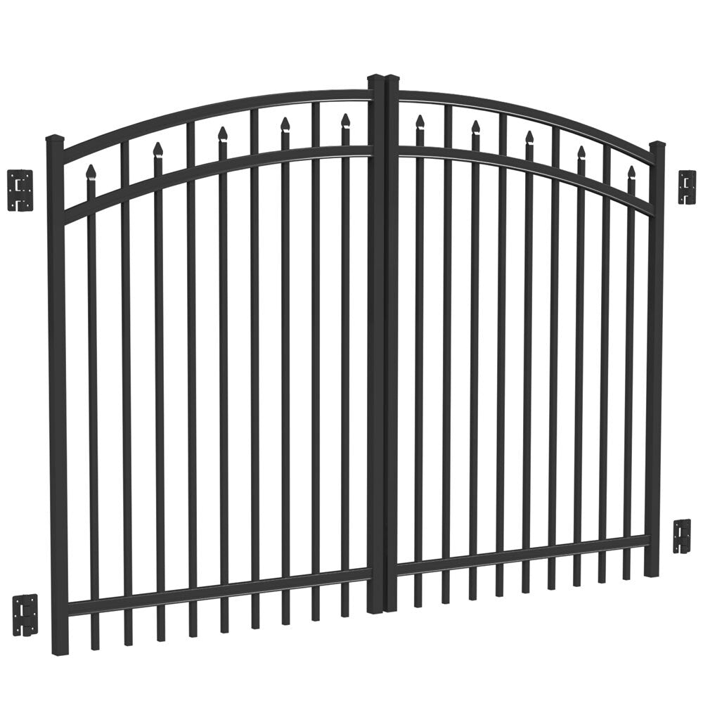 Freedom 48.5-ft x 68.5-ft Black Aluminum Driveway Gate