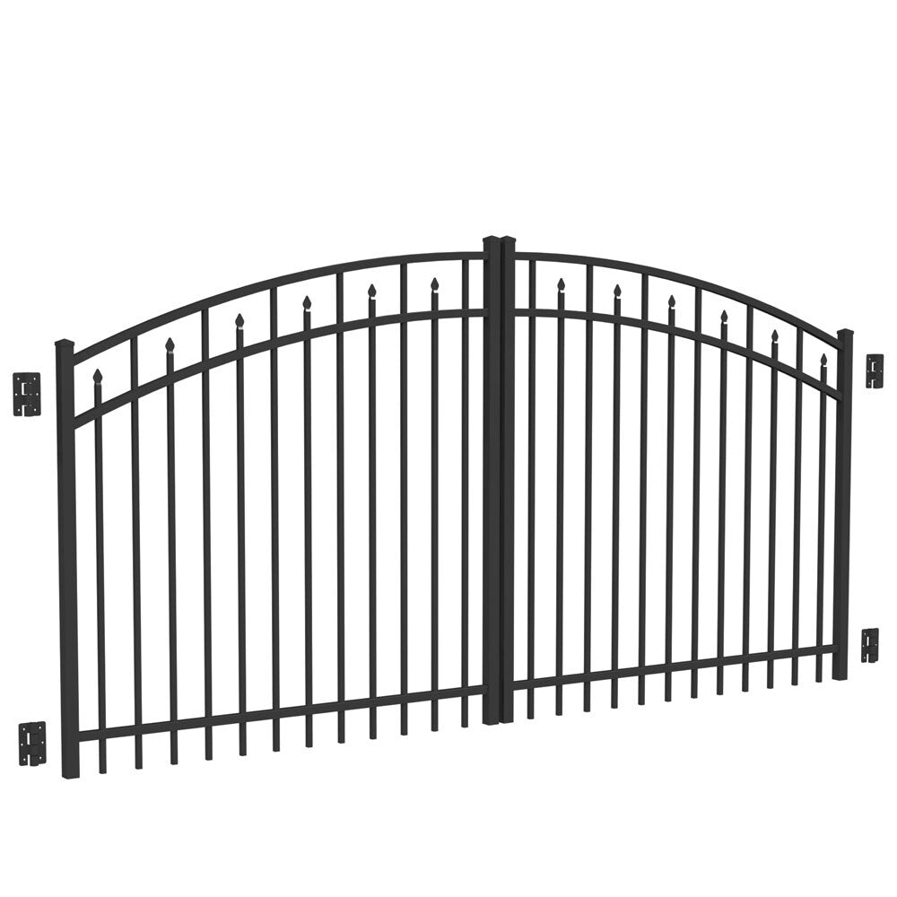 Freedom 9.75-ft x 4.04-ft Black Aluminum Driveway Gate