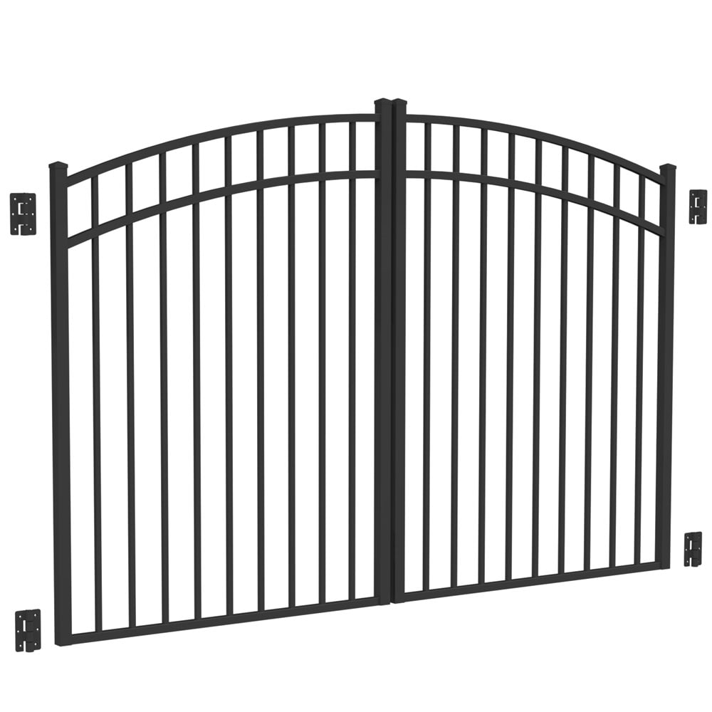 Freedom 7.75-ft x 4.62-ft Black Aluminum Driveway Gate