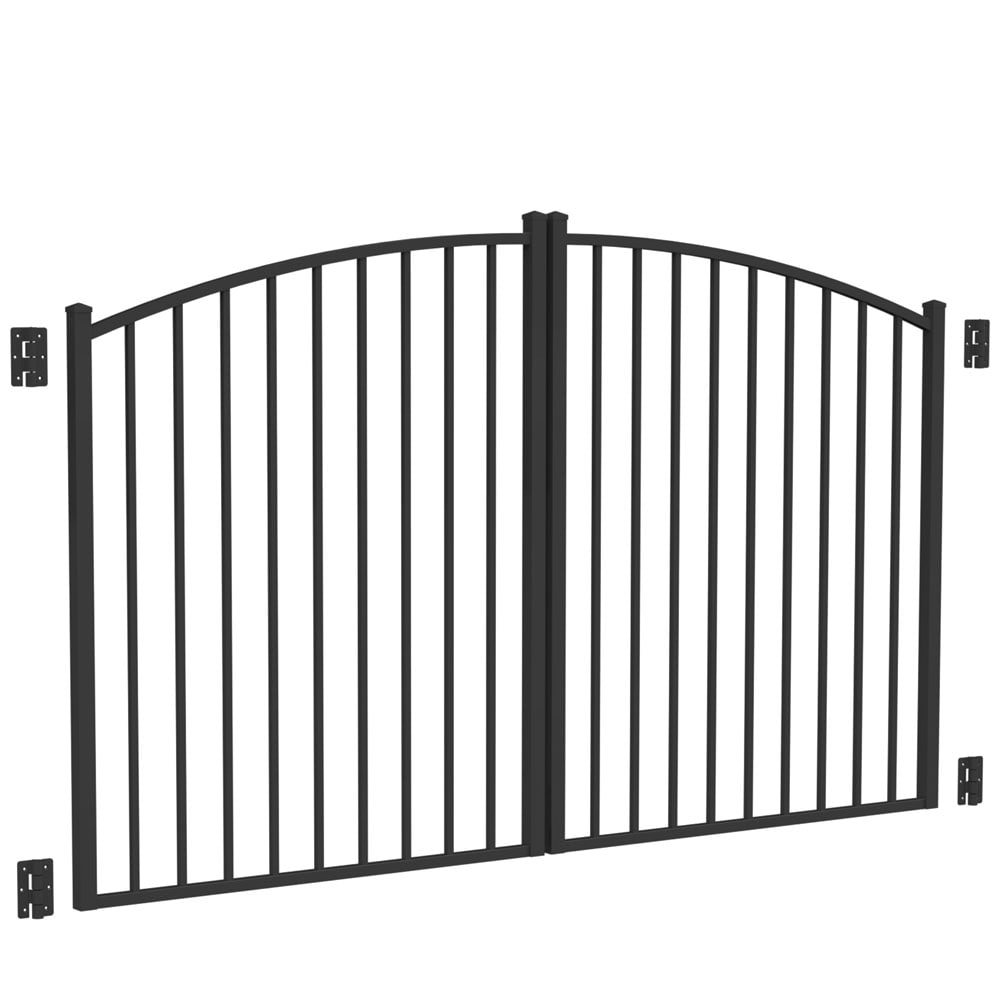 Freedom 7.75-ft x 4.12-ft Black Aluminum Driveway Gate