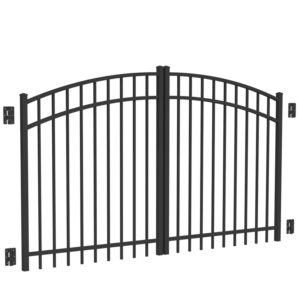 Freedom 7.75-ft x 4.04-ft Black Aluminum Driveway Gate