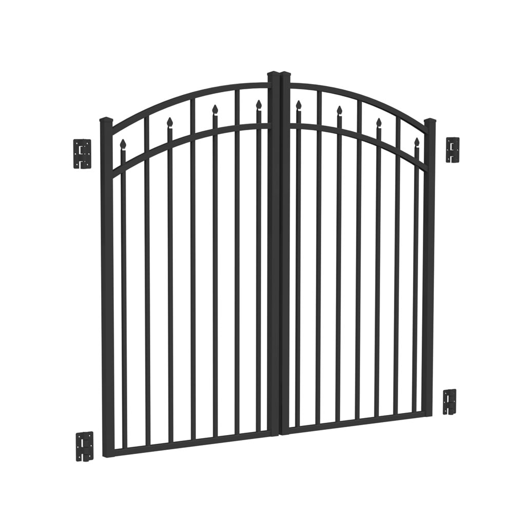 Freedom 5.75-ft x 4.62-ft Black Aluminum Driveway Gate