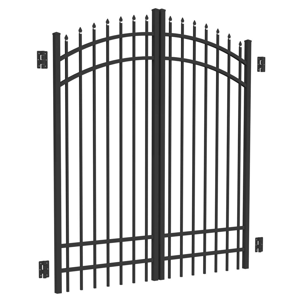 Freedom 6.02-ft Black Aluminum Driveway Gate