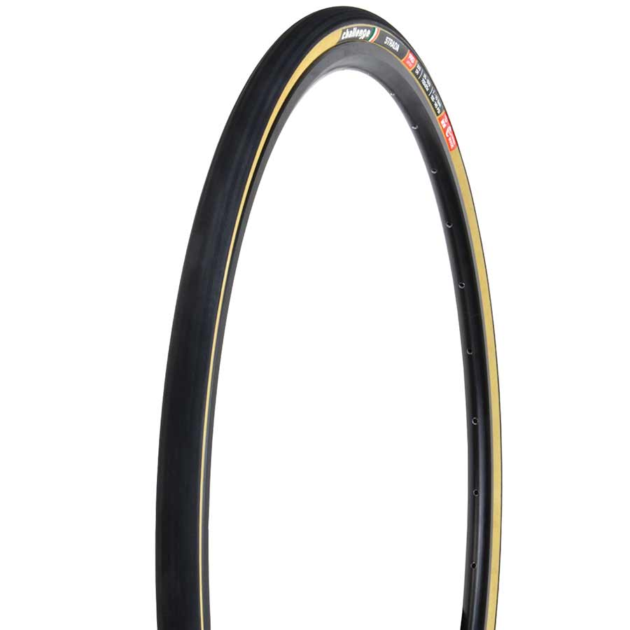Challenge Strada Pro 700x25C Folding Clincher Tire – Handmade, SuperPoly 300TPI, Puncture Protection, All-Condition Road Cycling Tire