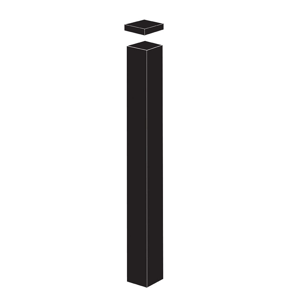 Freedom 9-ft H x 4-in W Black Aluminum Decorative Blank Fence Post