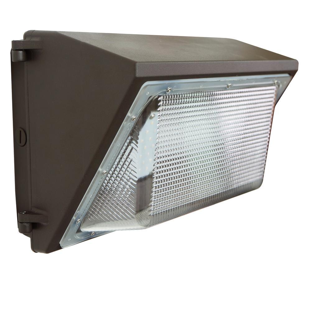 100-Watt Integrated LED Bronze Outdoor Industrial-Grade Wall Pack Light