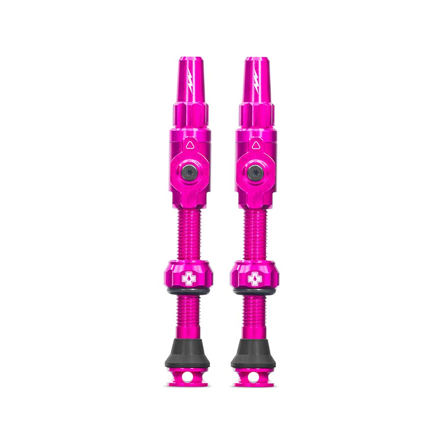 Muc-Off Big Bore Lite Large Tubeless Valve, Presta, 45mm, Pink, Pair