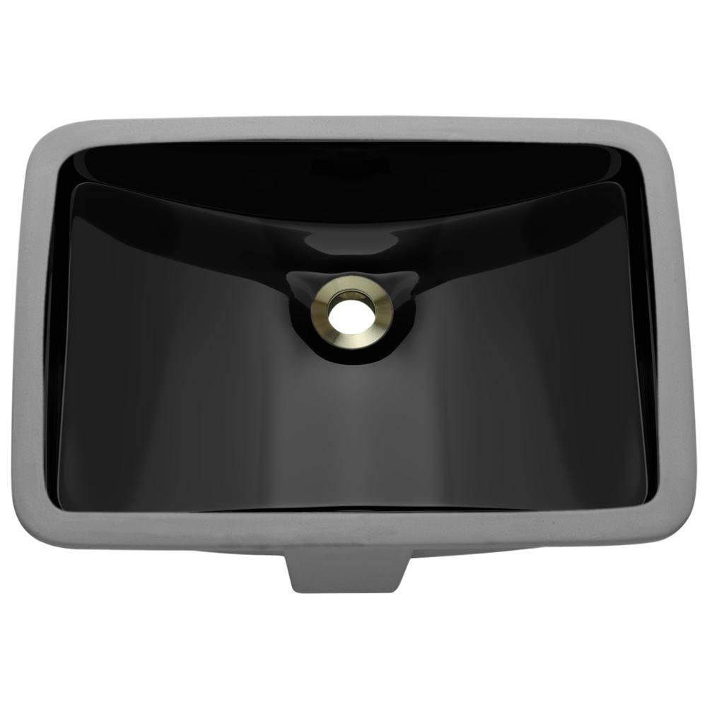 MR Direct Undermount Porcelain Bathroom Sink in Black