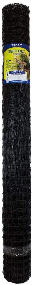 Tenax Black Extruded Mesh Rolled Fencing 7.5 x 100 Feet for Deer Control
