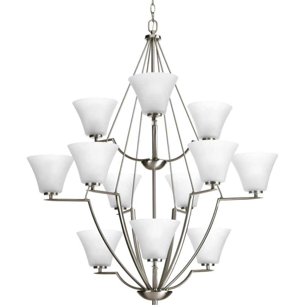 Progress Lighting Bravo 12-Light Brushed Nickel Transitional Chandelier