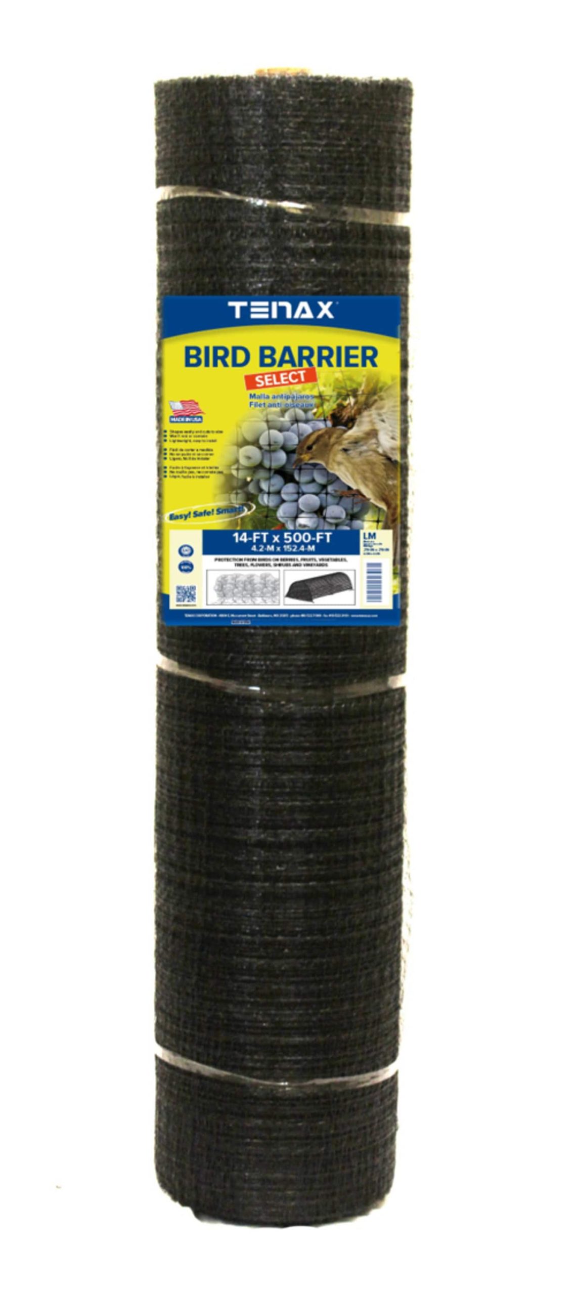 Tenax Ornex LM 500-Feet x 14-Feet Black Plastic Bird Netting