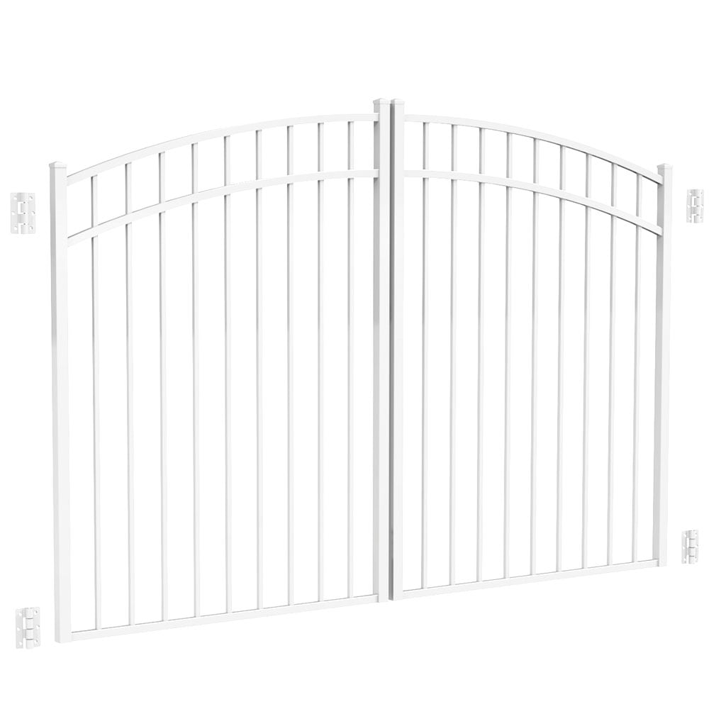 Freedom 7.75-ft x 4.62-ft White Aluminum Driveway Gate