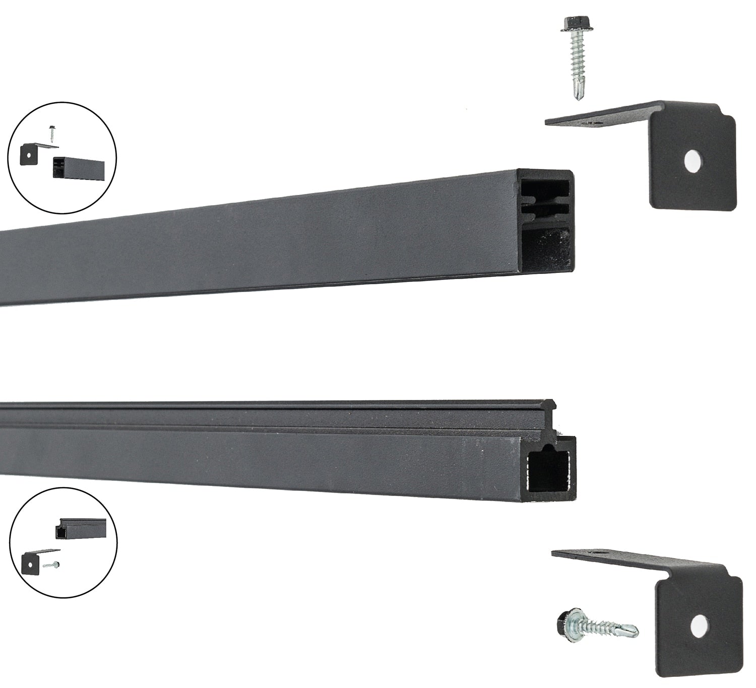 Infinity Euro 71-in Black Metal Fence Mounting Bracket For Composite Fence