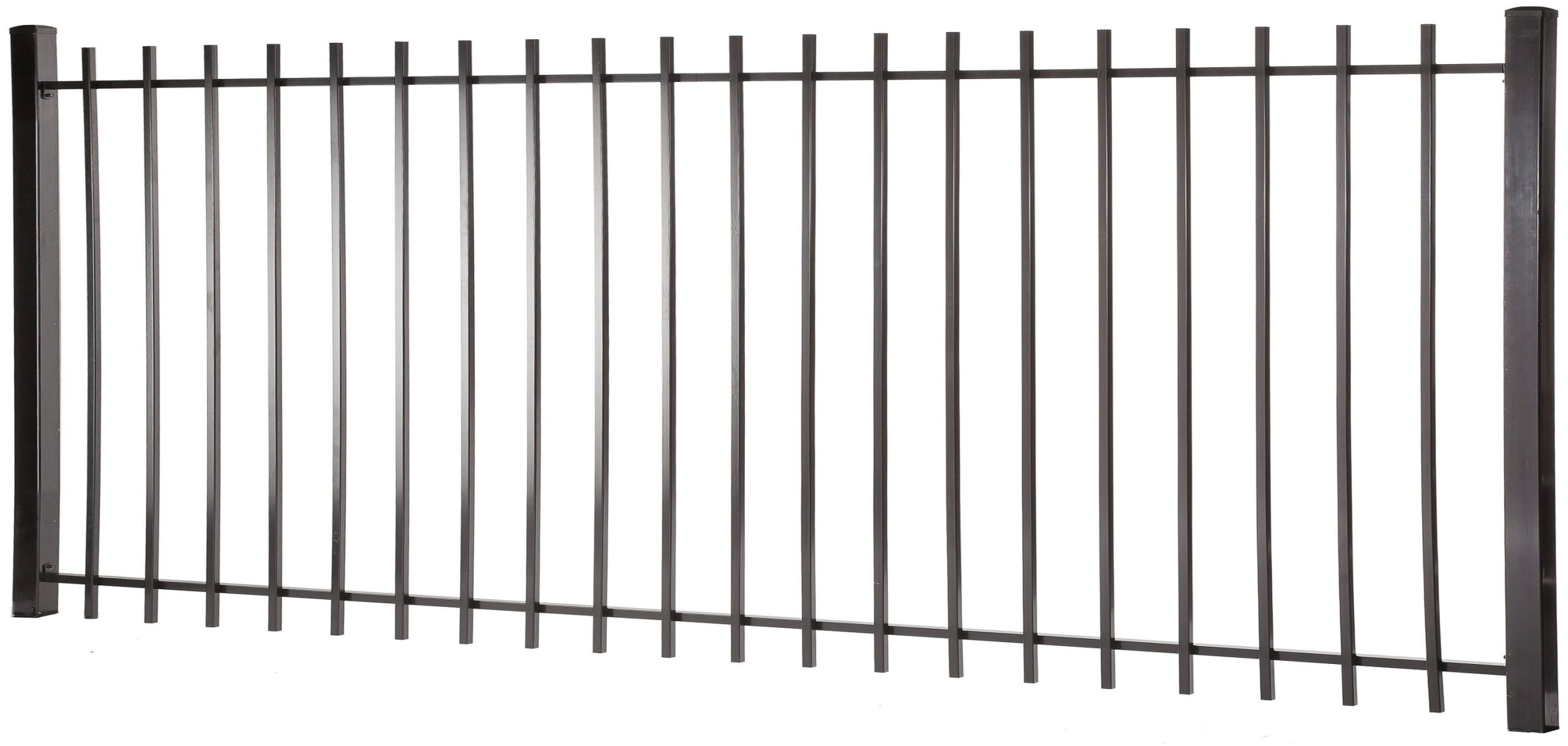 Kent 4-ft H x 8-ft W Black Steel Decorative Fence Panel