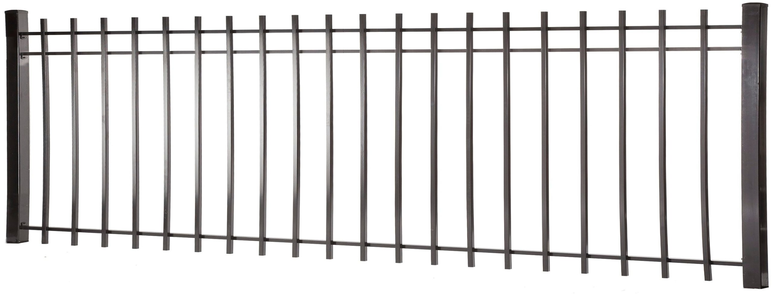 Kent 3-ft H x 8-ft W Black Steel Decorative Fence Panel