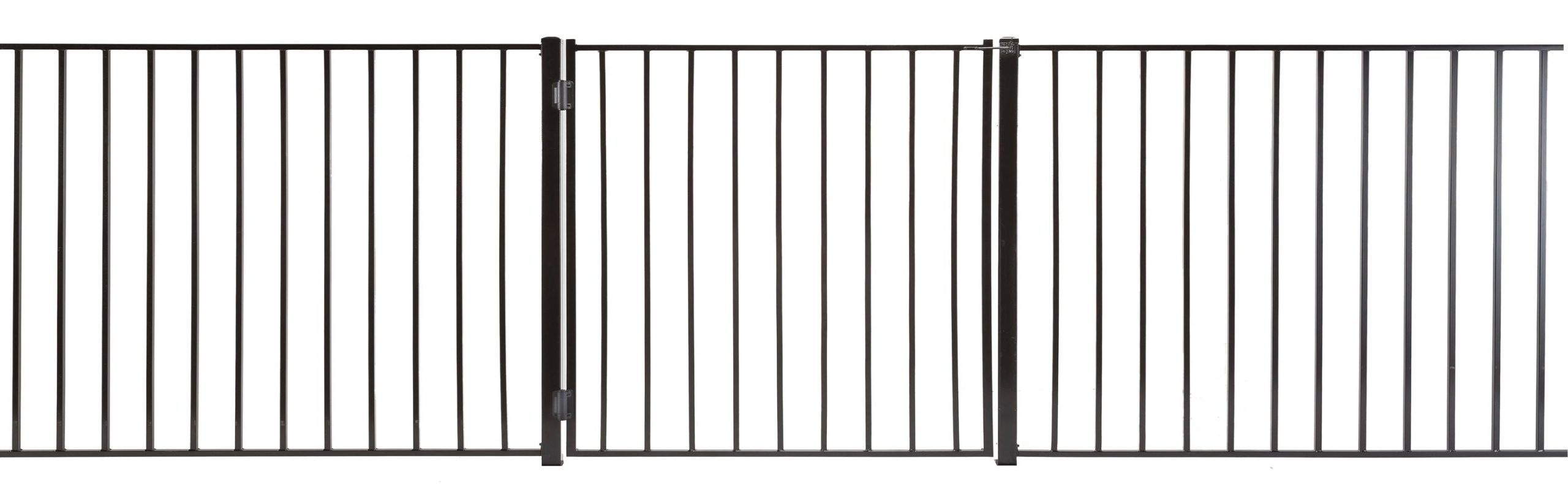 Monroe 3-ft H x 3-ft W Powder Coated Steel Flat-top Decorative Walk-thru Fence Gate