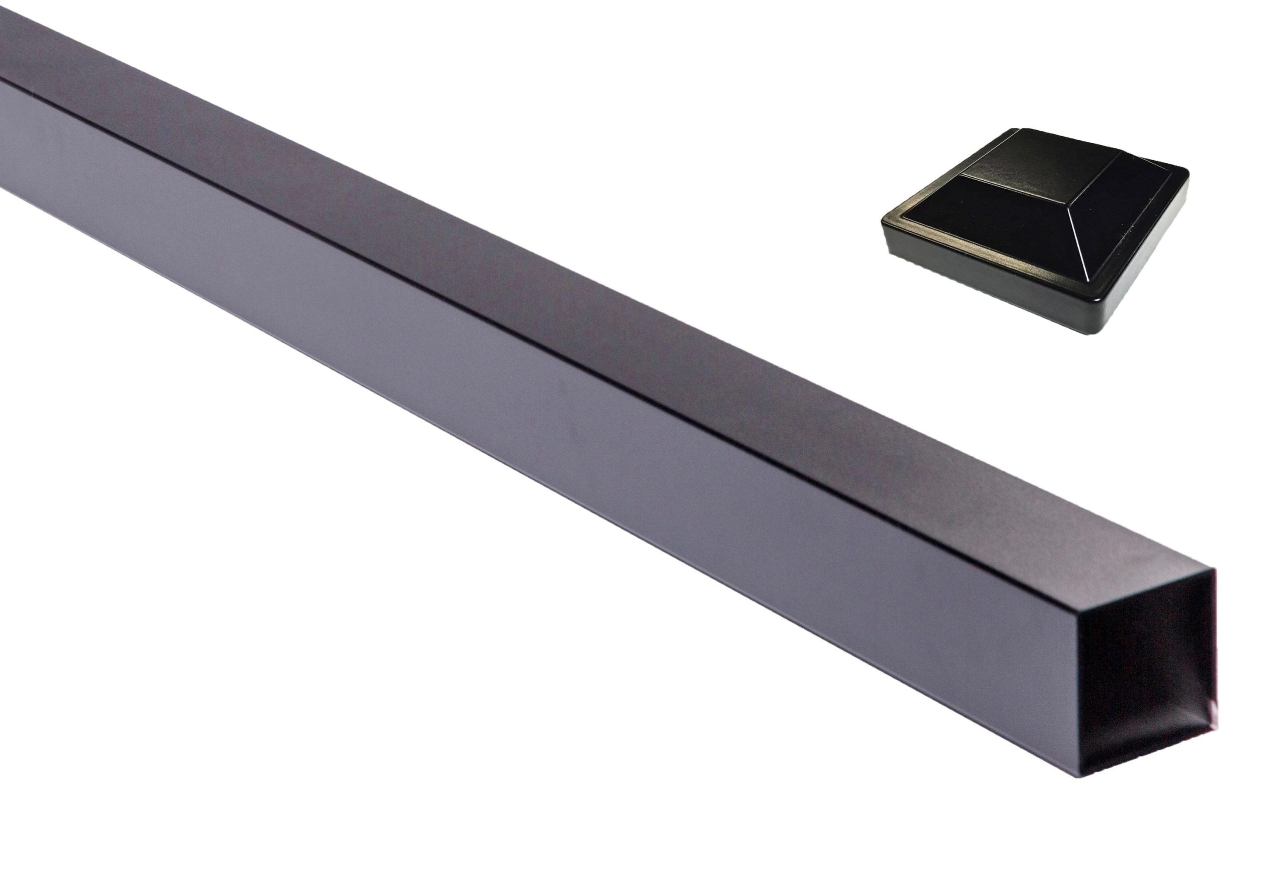 Slipfence 8-ft H x 3-in W Black Powder Coated Aluminum Flat-top Privacy Fence Post