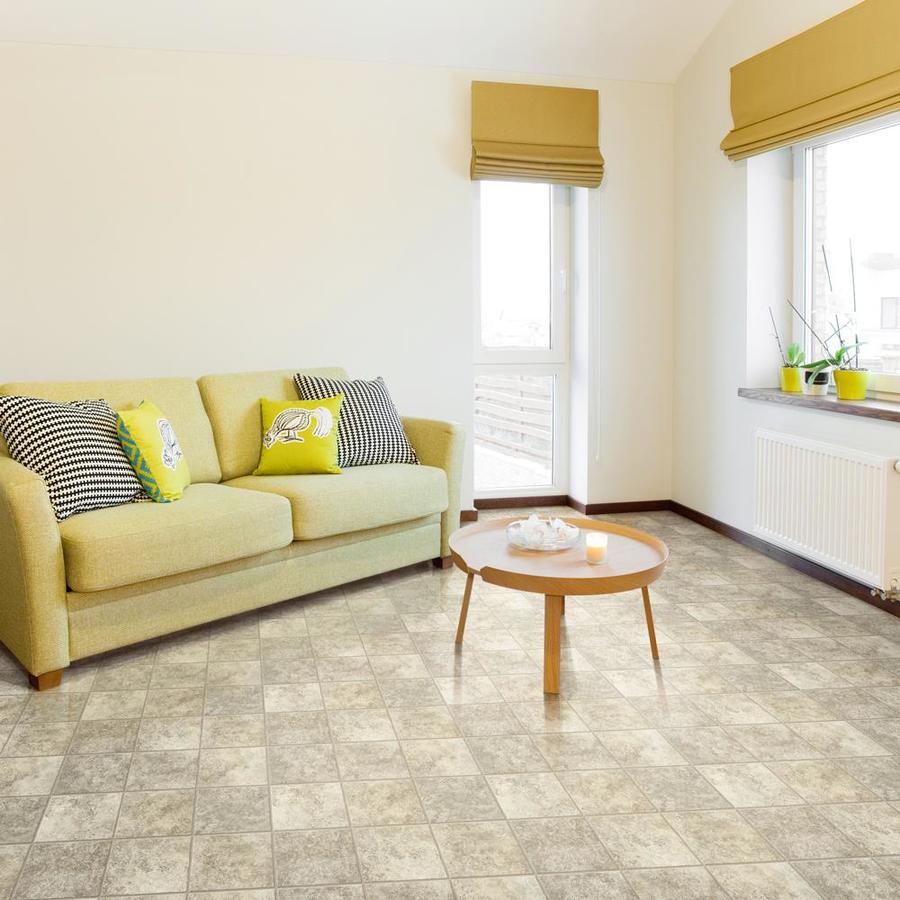 Congoleum ArmorCore Pro Contempo 12-ft W Cut-to-Length Sanddrift Tan Stone Look Low-Gloss Finish Sheet Vinyl