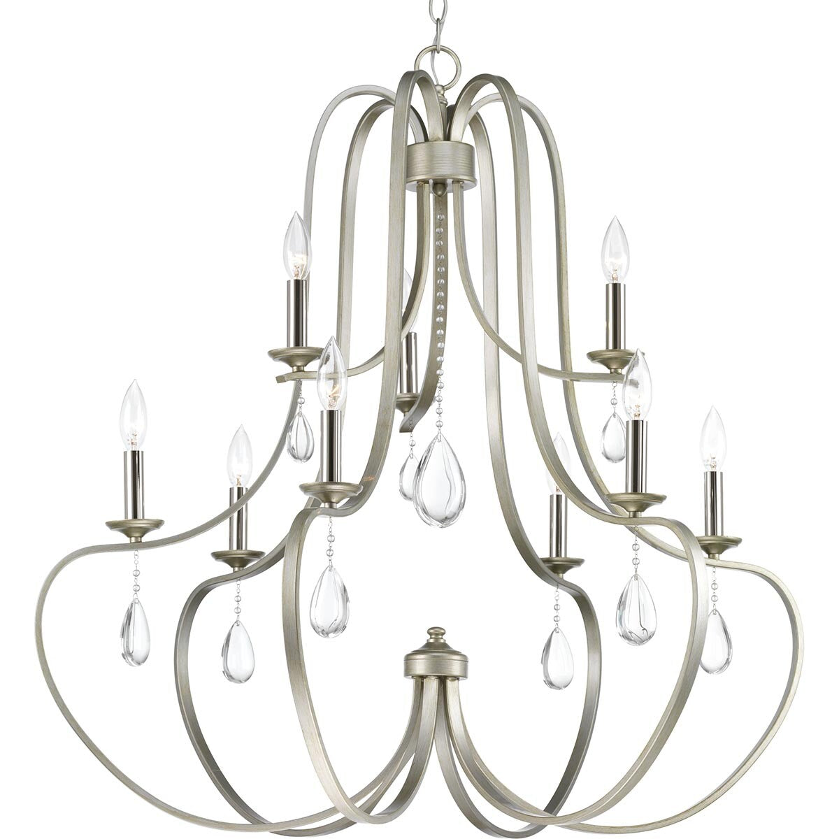 Progress Lighting Anjoux 9-Light Gray Transitional Chandelier