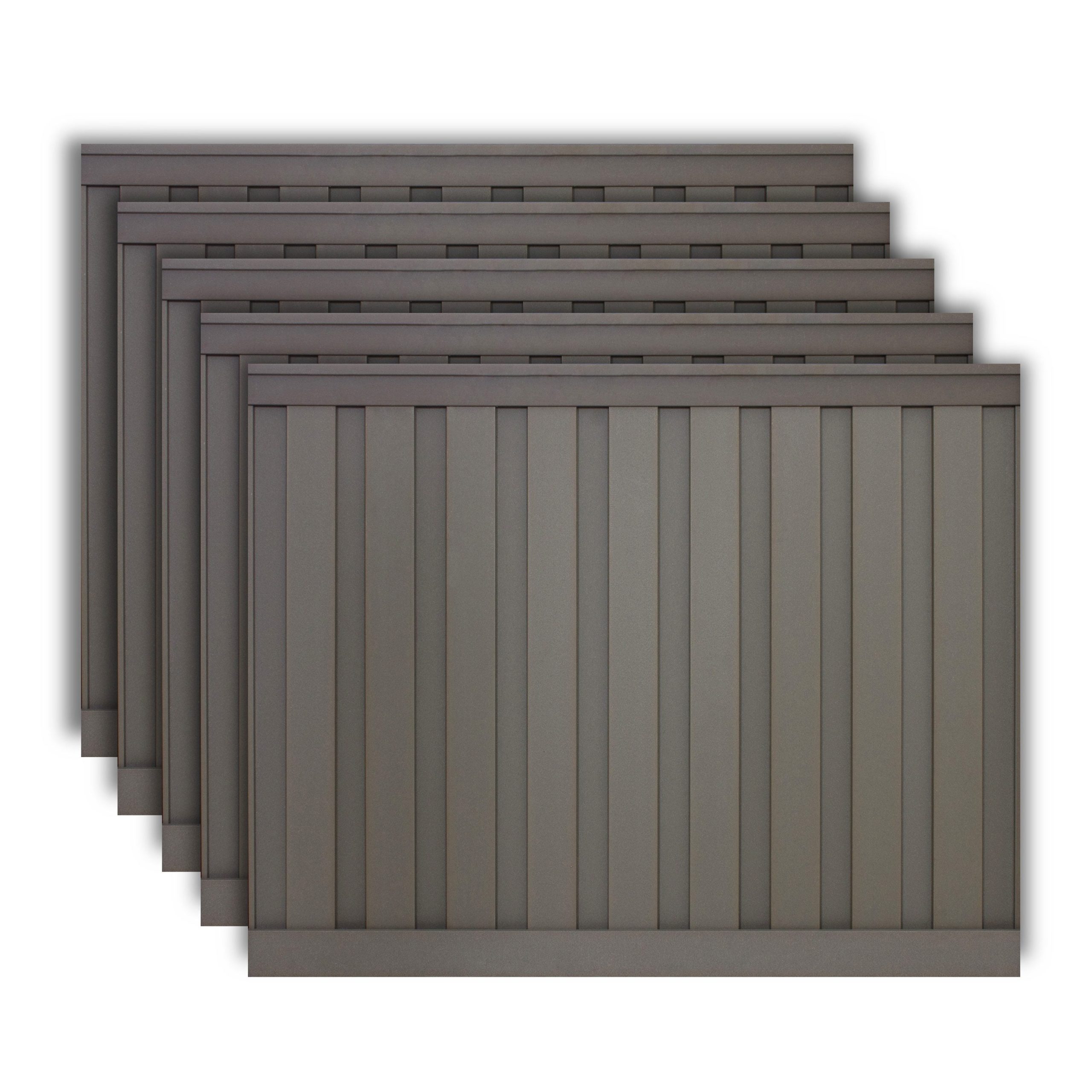 Trex Fencing 6-ft H x 8-ft W 5-Pack Winchester Grey Board-on-board Privacy Composite Fence Panel