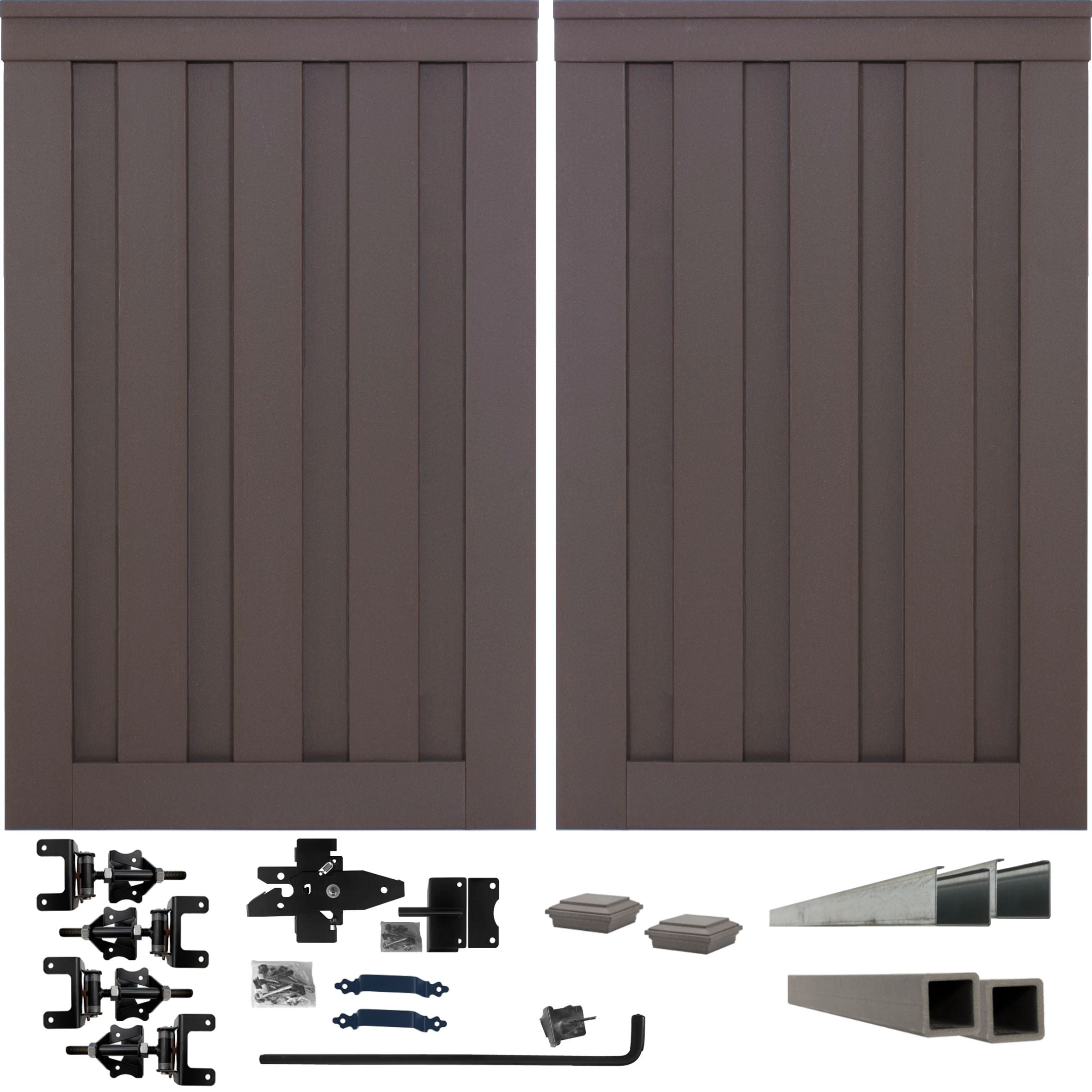 Trex Fencing Seclusions 6-ft H x 8-ft W Woodland Brown Residential Composite Fence Gate with Hardware