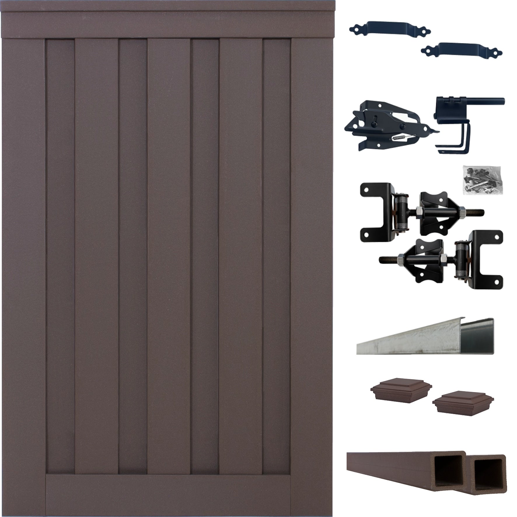 Trex Fencing Seclusions 6-ft H x 4-ft W Woodland Brown Residential Composite Fence Gate with Hardware