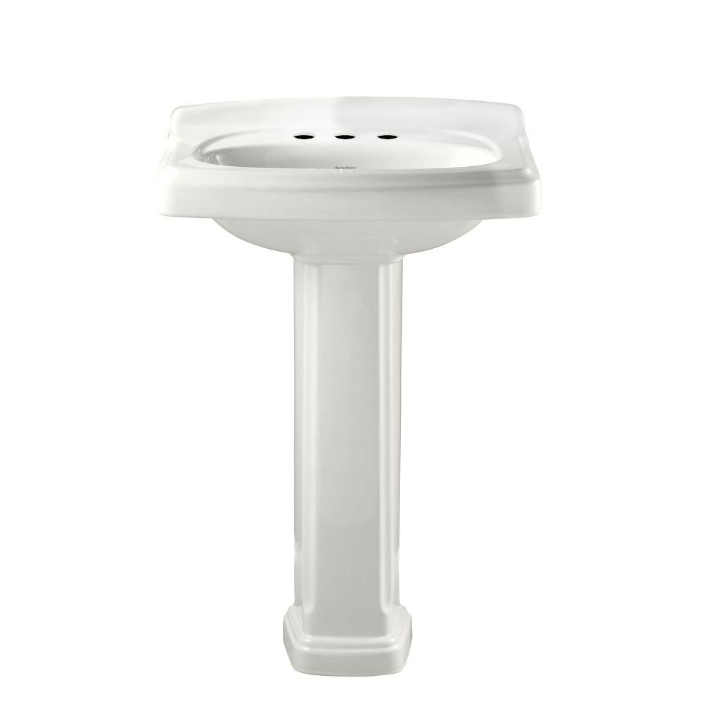 American Standard Portsmouth Vitreous China Pedestal Combo Bathroom Sink in White