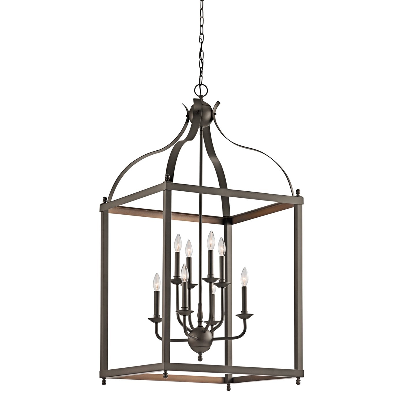 Kichler Larkin 8-Light Olde Bronze Transitional Cage Large Hanging Pendant Light