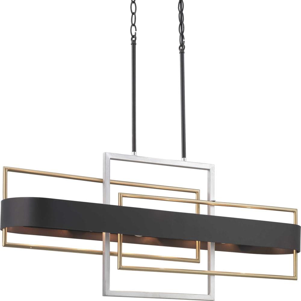 Progress Lighting Adagio 6-Light Matte Black Modern/Contemporary Chandelier