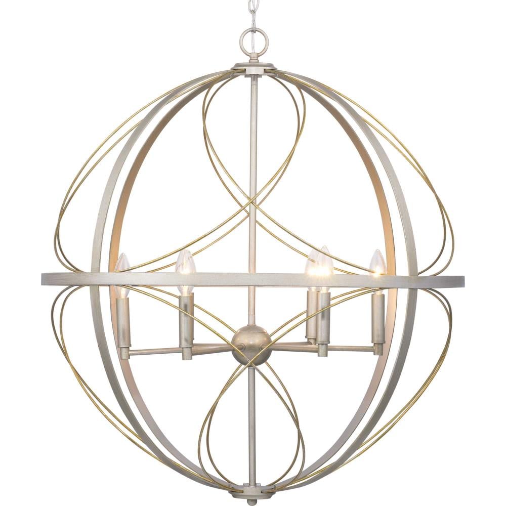 Progress Lighting Brandywine 6-Light Silver Ridge Transitional Globe Large Hanging Pendant Light