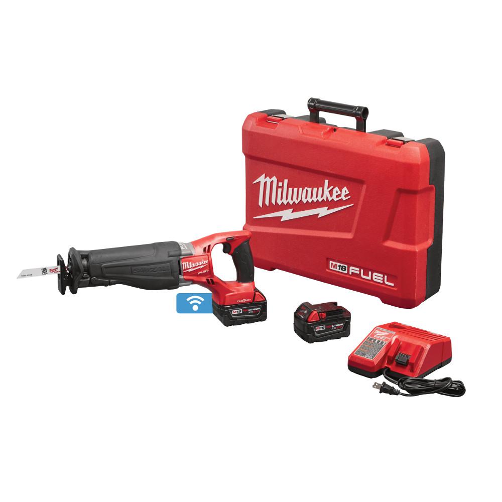 M18 FUEL ONE-KEY 18-Volt Lithium-Ion Brushless Cordless SAWZALL Reciprocating Saw Kit with Two 5.0 Ah Batteries, Case