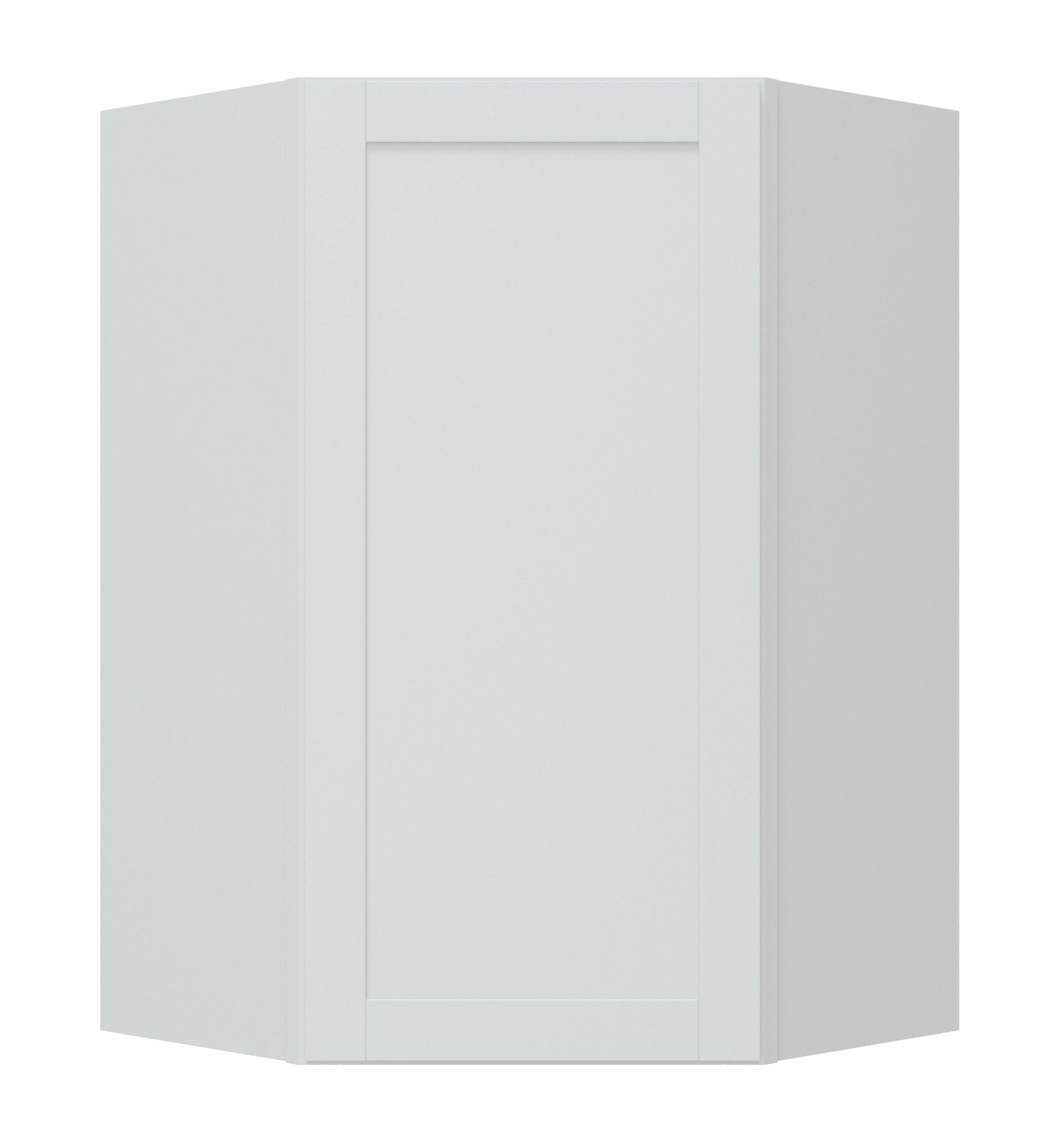 Diamond NOW Arcadia 12-in W x 36-in H x 24-in D White Diagonal Corner Wall Fully Assembled Cabinet (Recessed Panel Shaker Style)
