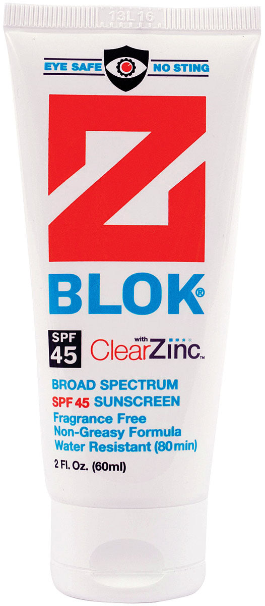 Z Blok SPF 45 Sunscreen – Water-Resistant, Non-Greasy, Fragrance-Free Sun Protection for Cycling & Outdoor Activities (2oz & 4oz)